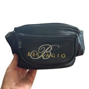 VTG Bellagio Hotel and Casino Faux Leather Embroidered Fanny Pack Belt Bag OS